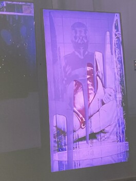 glitched skins and surfaces moving image sculpture and lecture performance ©Yvon Chabrowski 